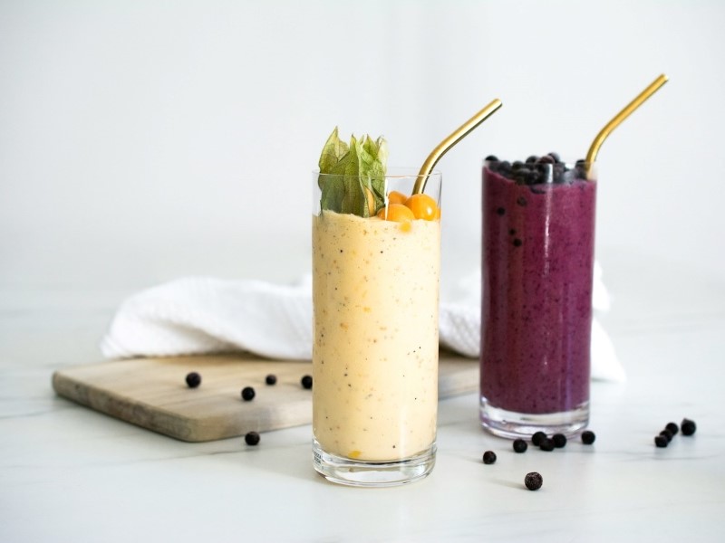 Two fruit smoothies
