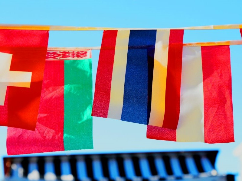 Various international flags